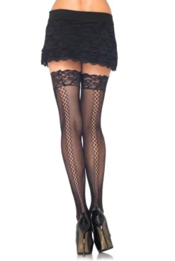 Bas Autofixants Couture Motif Résille Diamantée