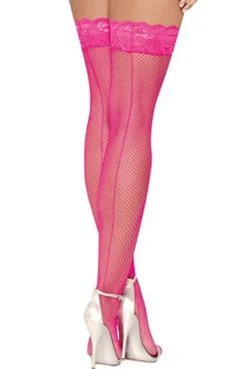 Bas Couture Résille Roses Autofixants