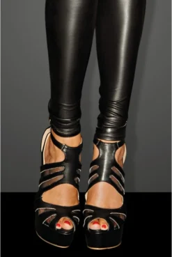 Bas Fetish Wetlook SuperStar Noir HandMade -L’Éveil Sensuel Soldes bas fetish wetlook superstar noir handmade 6