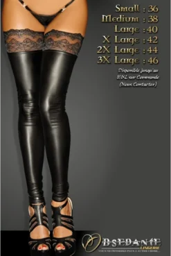 Bas Fetish Wetlook SuperStar Noir HandMade -L’Éveil Sensuel Soldes bas fetish wetlook superstar noir handmade 9