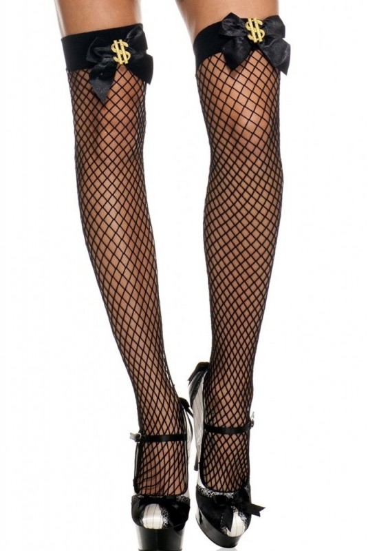 Devant -L’Éveil Sensuel Soldes bas filet noir noeud et dollars autofixants 1