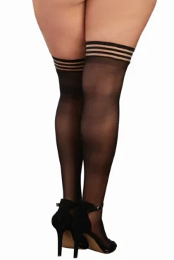 Bas Fins Grande Taille Nylon Jarretières Elastiques Rayées -L’Éveil Sensuel Soldes bas fins grande taille nylon jarretieres elastiques rayees 3