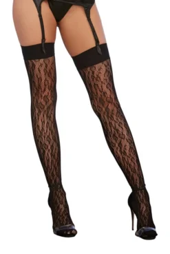 Bas Noir Résille Motif Léopard -L’Éveil Sensuel Soldes bas noir resille motif leopard 2