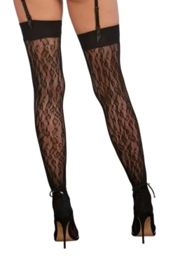 Bas Noir Résille Motif Léopard -L’Éveil Sensuel Soldes bas noir resille motif leopard 3