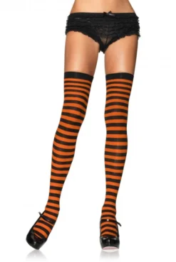 Bas Nylon à Rayures Bicolores -L’Éveil Sensuel Soldes bas nylon a rayures bicolores 16