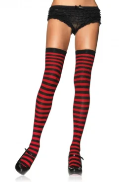 Bas Nylon à Rayures Bicolores -L’Éveil Sensuel Soldes bas nylon a rayures bicolores 2