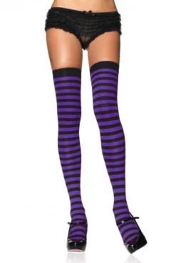 Bas Nylon à Rayures Bicolores -L’Éveil Sensuel Soldes bas nylon a rayures bicolores 3