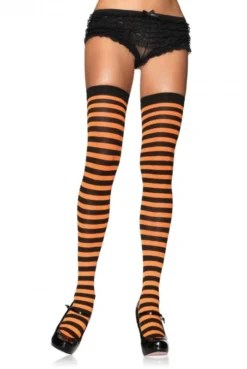 Bas Nylon à Rayures Bicolores -L’Éveil Sensuel Soldes bas nylon a rayures bicolores 4