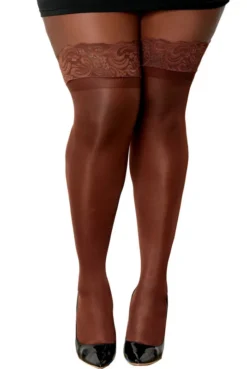 Bas Nylon Autofixant Couleur Café Grande Taille -L’Éveil Sensuel Soldes bas nylon autofixant couleur cafe grande taille 2