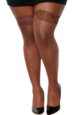 Bas Résille Autofixant Couleur Café Grande Taille -L’Éveil Sensuel Soldes bas resille autofixant couleur cafe grande taille 2
