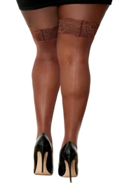 Bas Résille Autofixant Couleur Café Grande Taille -L’Éveil Sensuel Soldes bas resille autofixant couleur cafe grande taille 3