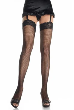 Bas Résille Moyenne Jarretières Large Grande Taille