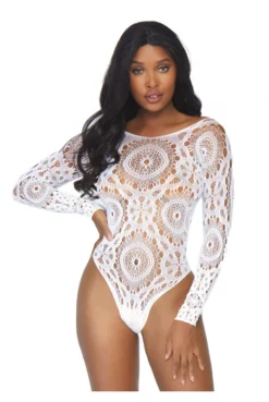 Body Blanc String Sexy Chic Dentelle Crochet -L’Éveil Sensuel Soldes body blanc string sexy chic dentelle crochet 3