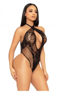 Body Dentelle Résille Noir -L’Éveil Sensuel Soldes body dentelle resille noir 2