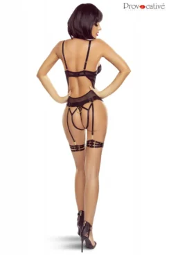 Body Fetish Harnais Noir Porte Jarretelles Jarretières Satinés -L’Éveil Sensuel Soldes body fetish harnais noir porte jarretelles jarretieres satines 3