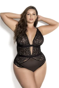 Body Noir Dentelle Et Résille Grande Taille