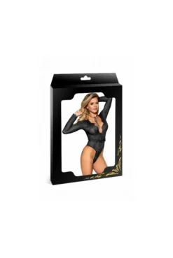 Body Noir Manches Longues -L’Éveil Sensuel Soldes body noir manches longues 2