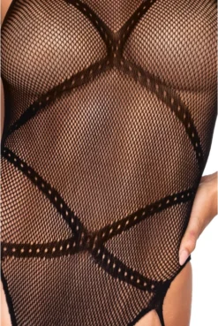 Body Résille Jarretières Bas Intégrés -L’Éveil Sensuel Soldes body resille jarretieres bas integres 2