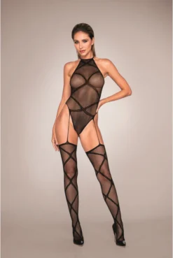 Body Résille Jarretières Bas Intégrés
