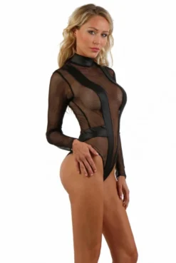 Body String Chic Résille Wetlook Fetish Noir -L’Éveil Sensuel Soldes body string chic resille wetlook fetish noir 2
