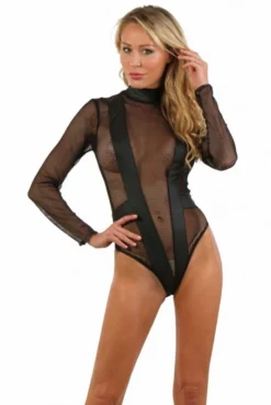 Body String Chic Résille Wetlook Fetish Noir
