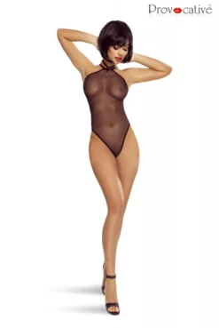 Body String Noir Micro Résille Et Harnais -L’Éveil Sensuel Soldes body string noir micro resille et harnais 2