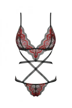 Body String Noir Rouge Megies -L’Éveil Sensuel Soldes body string noir rouge megies 4