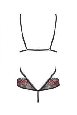 Body String Noir Rouge Megies -L’Éveil Sensuel Soldes body string noir rouge megies 5