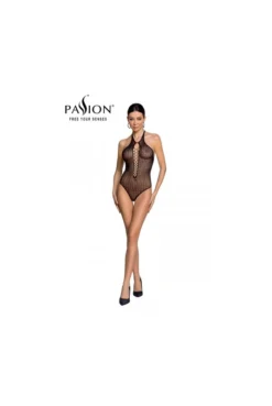 Body String Résille Décolleté Noir