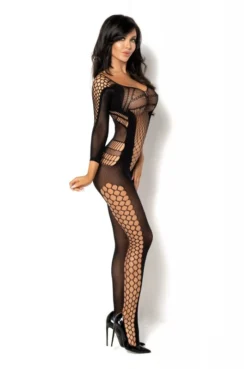 Bodystocking Combi Ouverte Lucelia Noir -L’Éveil Sensuel Soldes bodystocking combi ouverte lucelia noir 2