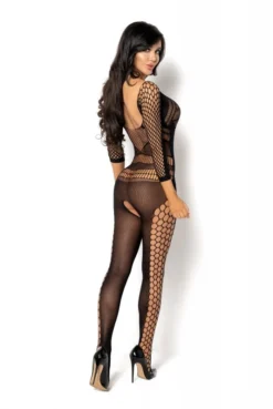Bodystocking Combi Ouverte Lucelia Noir -L’Éveil Sensuel Soldes bodystocking combi ouverte lucelia noir 3