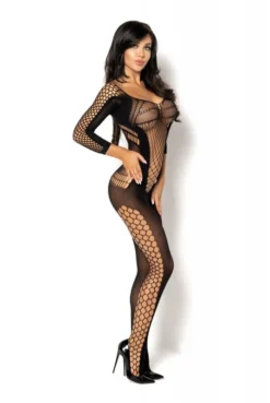 Bodystocking Combi Ouverte Lucelia Noir -L’Éveil Sensuel Soldes bodystocking combi ouverte lucelia noir 4