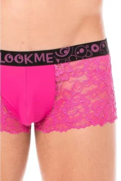 Boxer Homme Dentelle Délicate Noire Magenta -L’Éveil Sensuel Soldes boxer homme dentelle delicate noire magenta 2