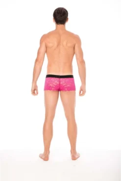 Boxer Homme Dentelle Délicate Noire Magenta -L’Éveil Sensuel Soldes boxer homme dentelle delicate noire magenta 4