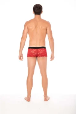 Boxer Homme Dentelle Délicate Rouge -L’Éveil Sensuel Soldes boxer homme dentelle delicate rouge 4