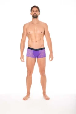 Boxer Homme Dentelle Délicate Violet -L’Éveil Sensuel Soldes boxer homme dentelle delicate violet 3