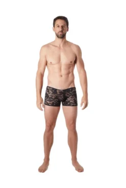 Boxer Homme Fine Dentelle Transparente Noir -L’Éveil Sensuel Soldes boxer homme fine dentelle transparente noir 5
