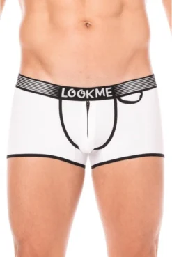 Boxer Mini-Pants Blanc Echancré Zip