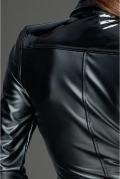 Chemisier Fetish Wetlook Mat Fetish Et Vinyle Brillant -L’Éveil Sensuel Soldes chemisier fetish wetlook mat fetish et vinyle brillant 3