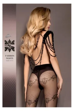 Collant Couture Fins Motifs Noir Argent -L’Éveil Sensuel Soldes collant couture fins motifs noir argent 9