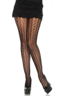 Collant Résille Effet Tressage