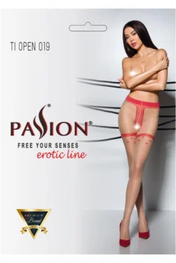 Collants Ouverts Chair Beige Et Coeurs Rouge -L’Éveil Sensuel Soldes collants ouverts chair beige et coeurs rouge 2