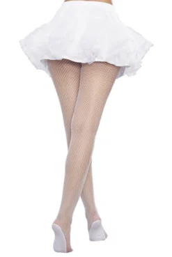 Collants Résille Blanc Pieds Renforcés