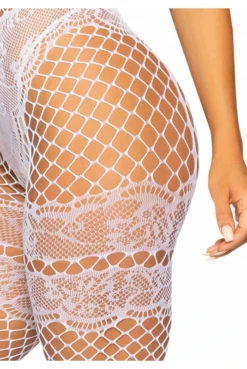 Combi Bodystocking Ouvert Effet 3 Pièces Blanche -L’Éveil Sensuel Soldes combi bodystocking ouvert effet 3 pieces blanche 4