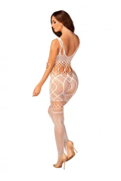 Combi Bodystocking Ouverte Sexy Blanche -L’Éveil Sensuel Soldes combi bodystocking ouverte sexy blanche 3