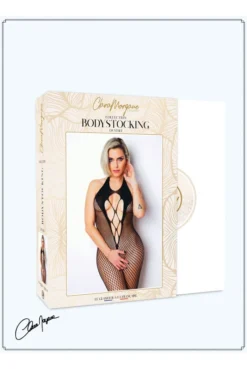Combi BodyStocking Résille Décolleté Lacé -L’Éveil Sensuel Soldes combi bodystocking resille decollete lace 4