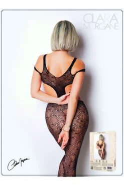 Combi BodyStocking Résille Losange Echancrée -L’Éveil Sensuel Soldes combi bodystocking resille losange echancree 3