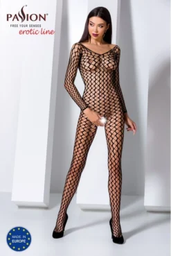 Combi Sexy BodyStocking Grandes Mailles Noir
