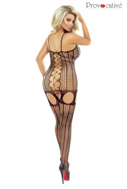 Combinaison BodyStocking Effet Guêpière Et Bas Grande Résille -L’Éveil Sensuel Soldes combinaison bodystocking effet guepiere et bas grande resille 3