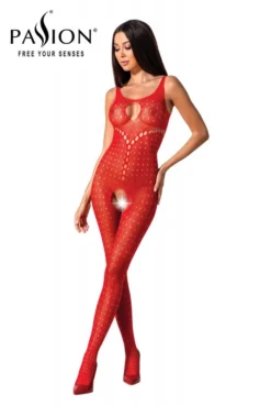 Combinaison Résille Intégrale Ouverte Rouge
